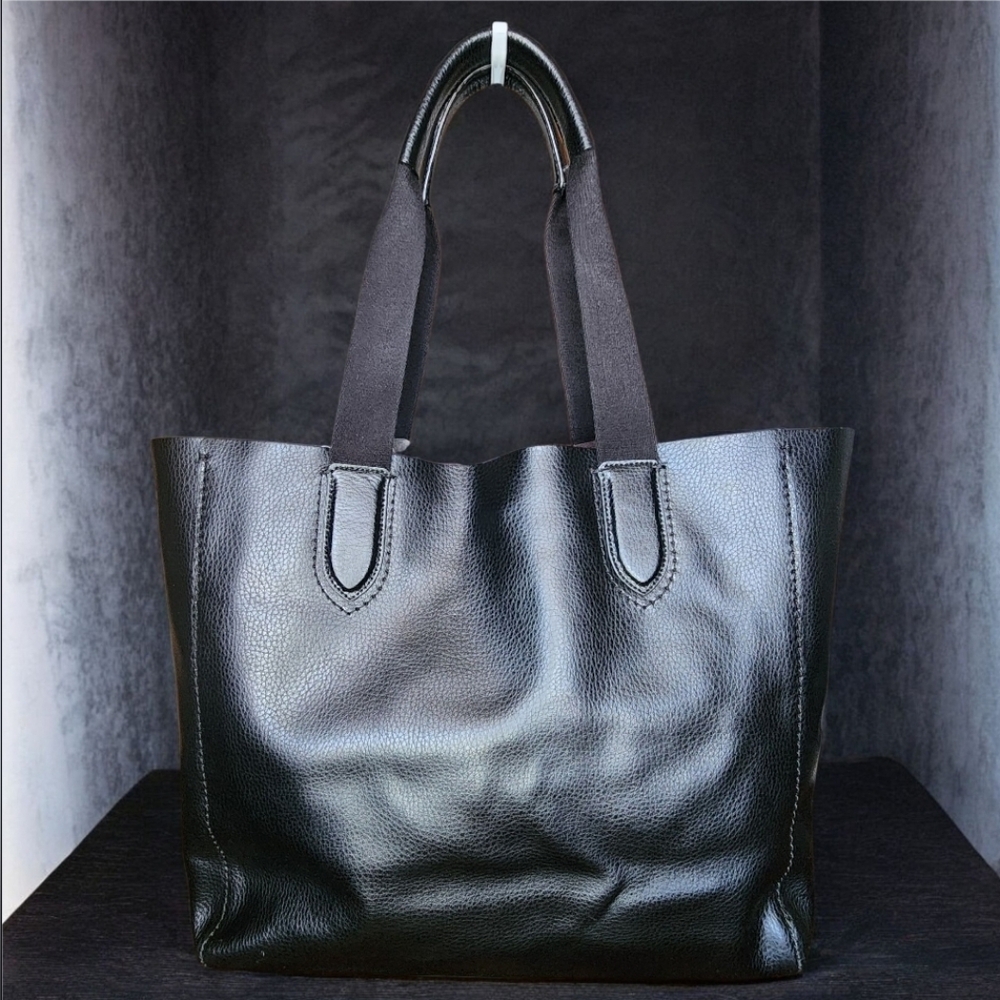 Coach Large Black Leather Tote Bag With Suede Interior NWOT - Picture 4 of 13